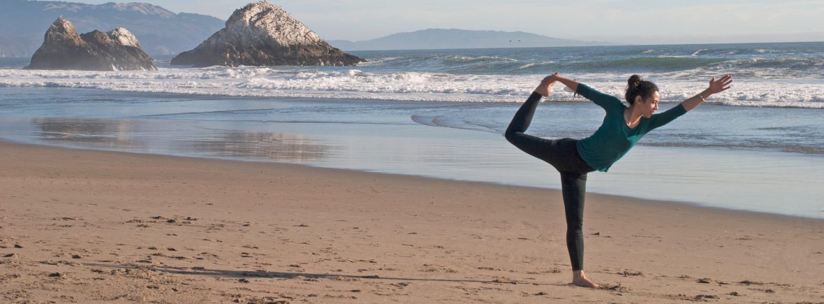 Natarajasana beach dancer pose yes yoga be well
